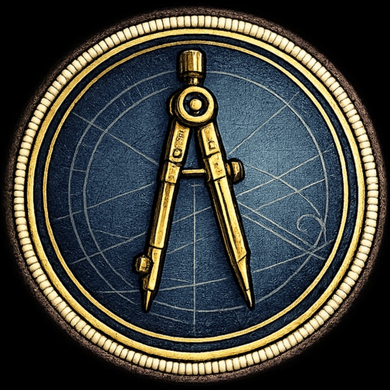 Drafting compass navigational medal